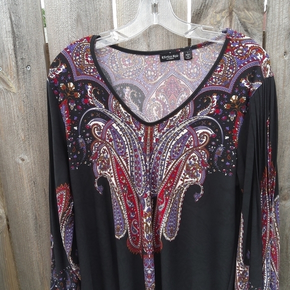 PAISLEY PATTERNED PESANT SLEEVED BLOUSE LARGE - Picture 3 of 7